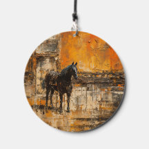 Cheval Majestic au coucher du soleil Abstrait
