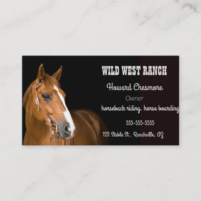 Cheval modifiable Carte de visite de classement st (Devant)