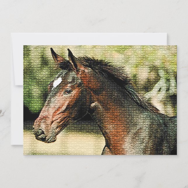 Cheval mosaïque Carreaux Invitation (Devant)