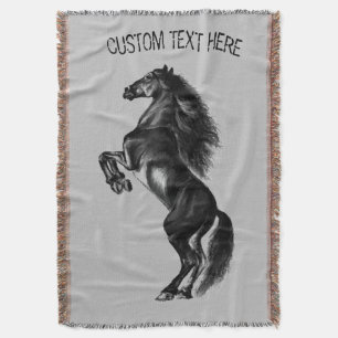 Cheval noir Jetez une couverture avec texte person