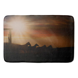 Cheval occidental de tapis de bain de coucher du