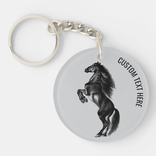 Cheval Porte - clé avec texte personnalisé (Devant)