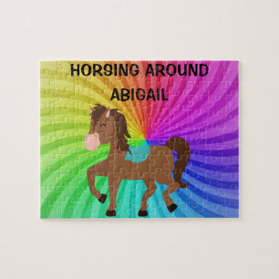 Cheval & Rainbows puzzle personnalisé pour les enf