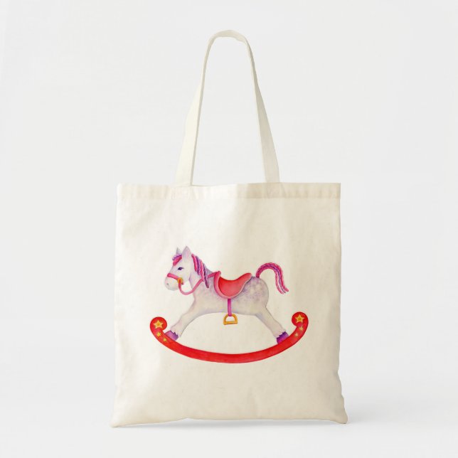 Cheval rocheux art rose rouge gris sac (Devant)