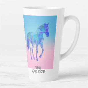 cheval rose bleu Latte Mug