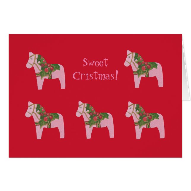 Cheval rose de vacances (Devant horizontal)