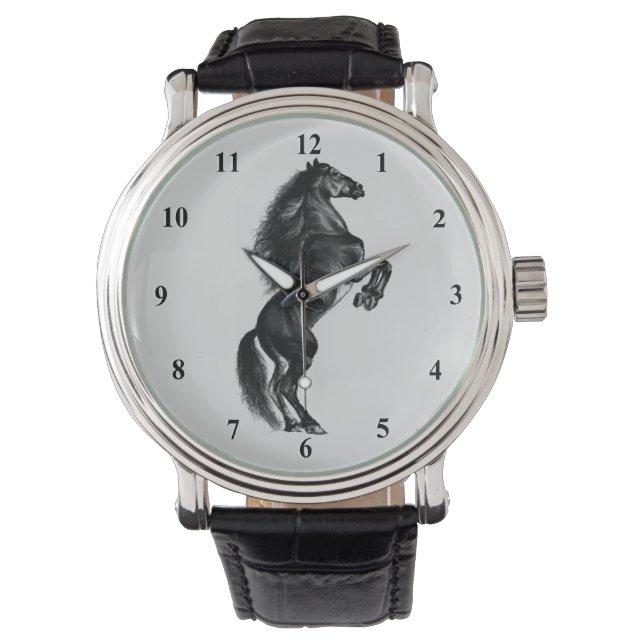 Cheval sauvage droit Montre cadeau (devant)