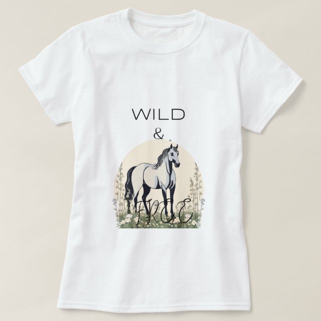 cheval sauvage et libre T-shirt (Design devant)