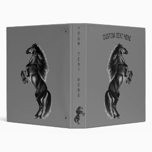 Cheval sauvage noir dressé Classeur avec texte per