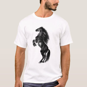 Cheval sauvage noir droit T-shirt cadeau