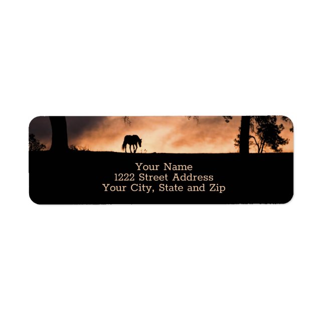 Cheval Sunrise Belle Silhouette Retour Personnalis (Devant)