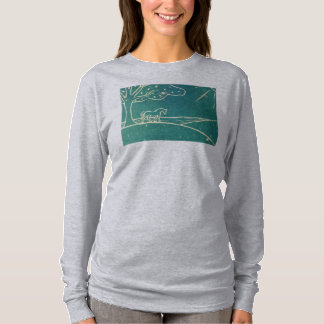 Cheval sur T-shirt sportif de douille de dames de