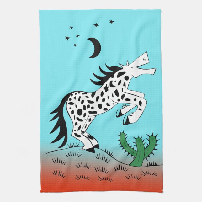 Cheval tacheté dans la serviette de thé de cuisine (Vertical)