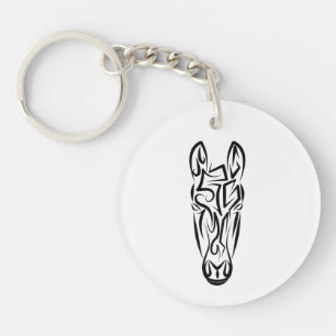 Cheval tribal noir et blanc