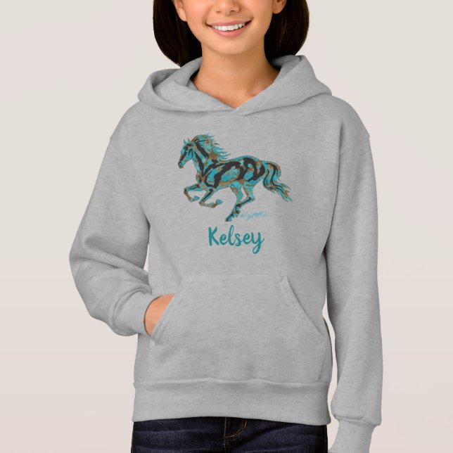 Cheval Turquoise Galloping Silhoutte (Devant)