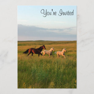 Cheval Twins Mare et Foals Horse Babies Invitation