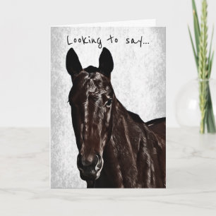 Cheval Vous regardant Carte Anniversaire