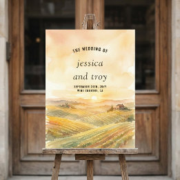 Chevalet de Bienvenue de Mariage à l'Aquarelle de