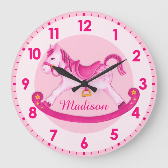 Chevalier à cheval nommé filles horloge rose (Recto)