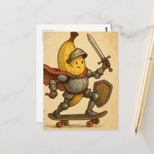 Chevalier Banane sur une Carte Postale Fantaisiste