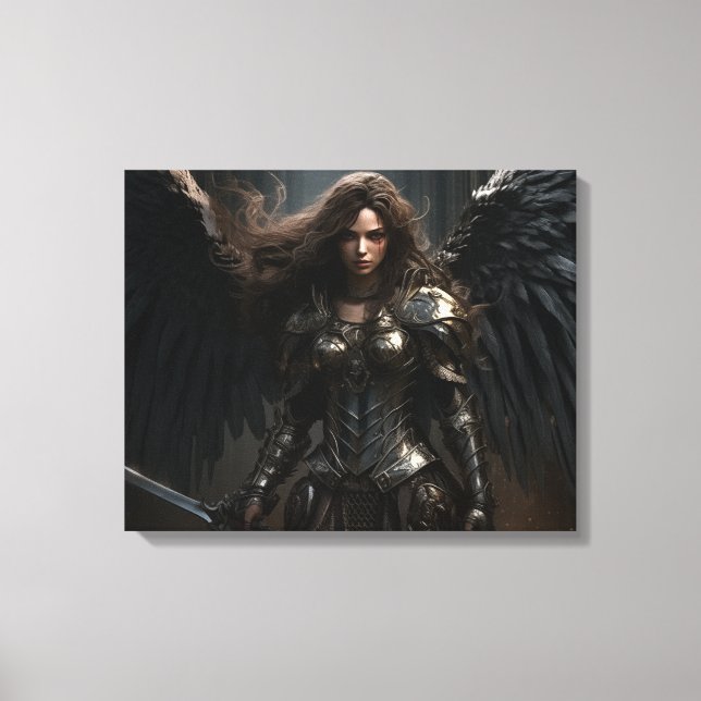 Chevalier d'ange femelle foncé - toile étirée (Recto)