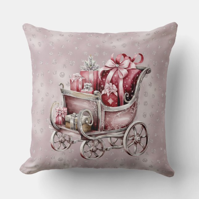 Chevalier de Noël avec cadeaux Oreiller de Jeu de  (Recto)