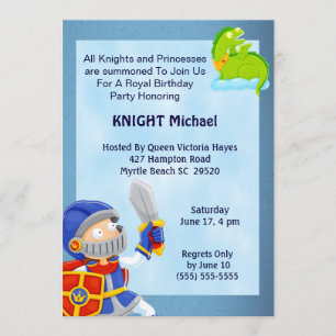 Chevalier En Armor Invitation Anniversaire