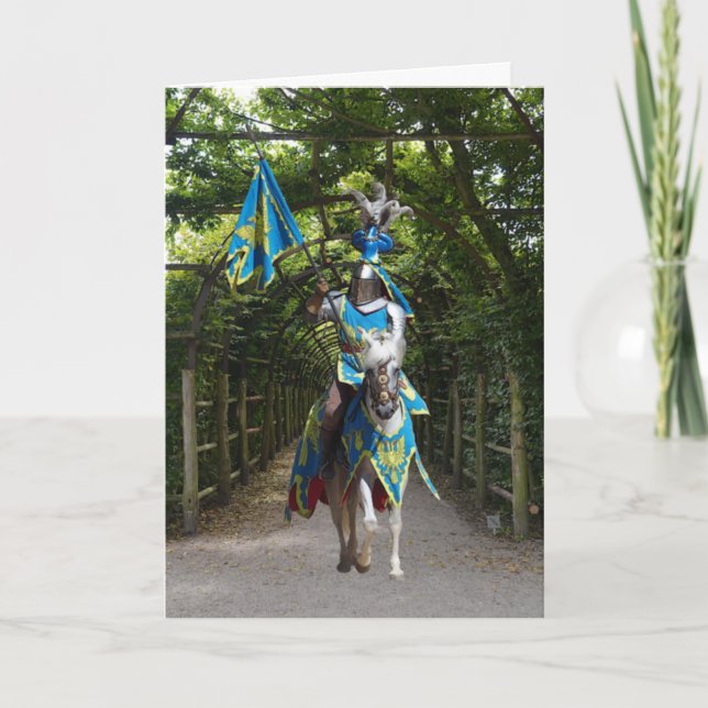 Chevalier en Armure brillante Carte d'anniversaire (Devant)