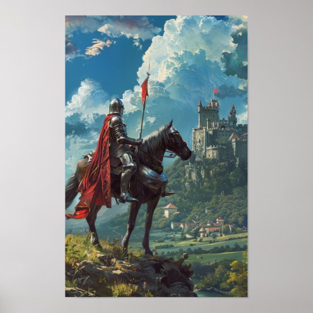 Chevalier médiéval en marche sur une affiche de vo (Devant)