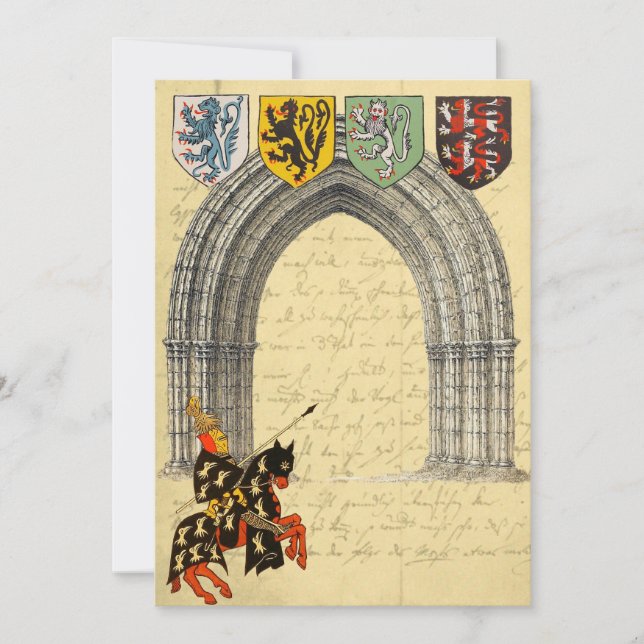 Chevalier Médiéval Enregistrer Les Cartes De Date (Devant)
