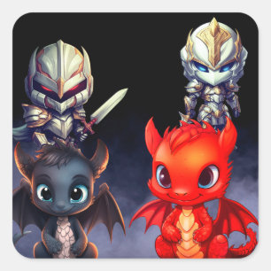 chevaliers et dragons Sticker