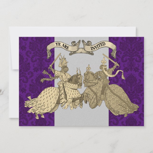 Chevaliers médiévaux épousant des invitations (Devant)