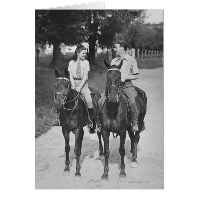 Chevaux à cheval en couple (Devant)
