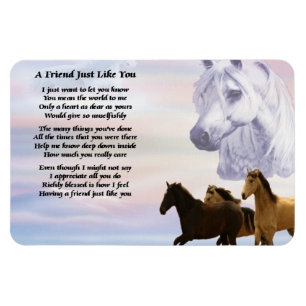 Chevaux Ami Poème Magnet