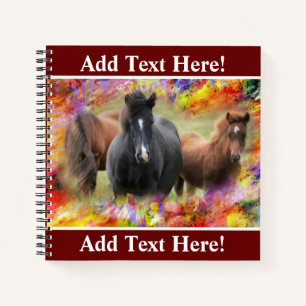 Chevaux Carnet coloré
