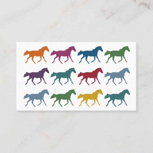 Chevaux colorés Cartes de visite (Devant)