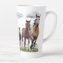 Chevaux dans une Mug de pré