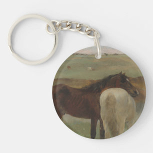 Chevaux dans une prairie, Peinture à l'huile, Edga
