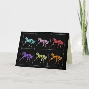 "Chevaux de course" ~ Carte de voeux de vacances