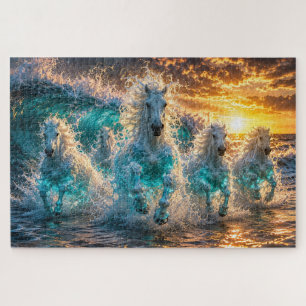 Chevaux de l'Esprit Océanique Puzzle du Coucher de
