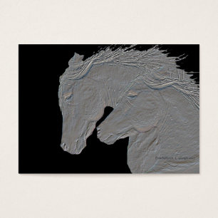 Chevaux de relief d'argent de regard