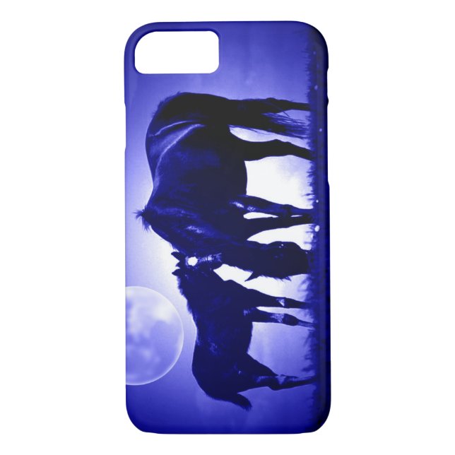 Chevaux et Blue Night iPhone 7 Coque (Dos)