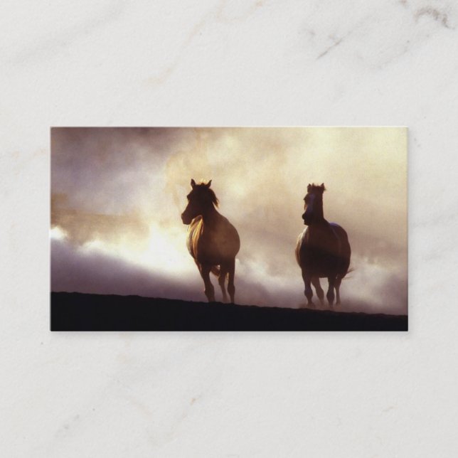 Chevaux fonctionnant sur le carte de visite de (Devant)