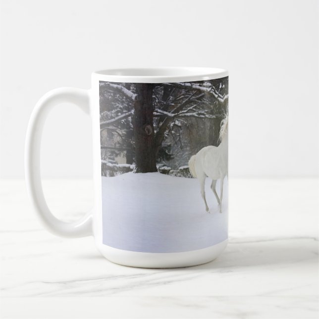 Chevaux jouant dans la tasse de neige (Gauche)