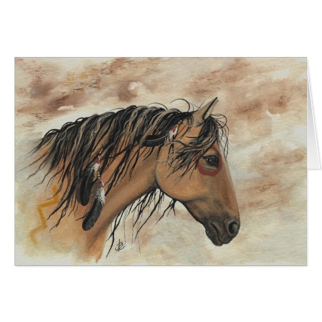Chevaux majestueux de mustang par la carte de (Devant horizontal)