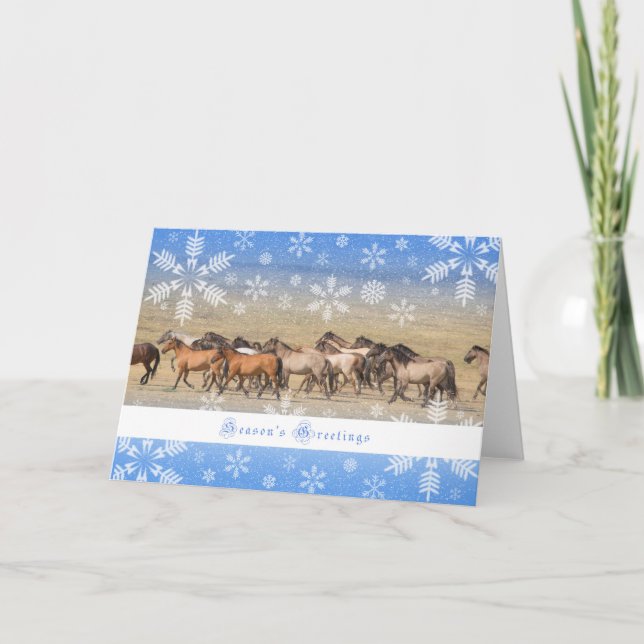 Chevaux sauvages - carte des vacances 5x7 (Devant)