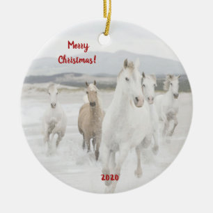Chevaux Sauvages Courir Ornement de Noël