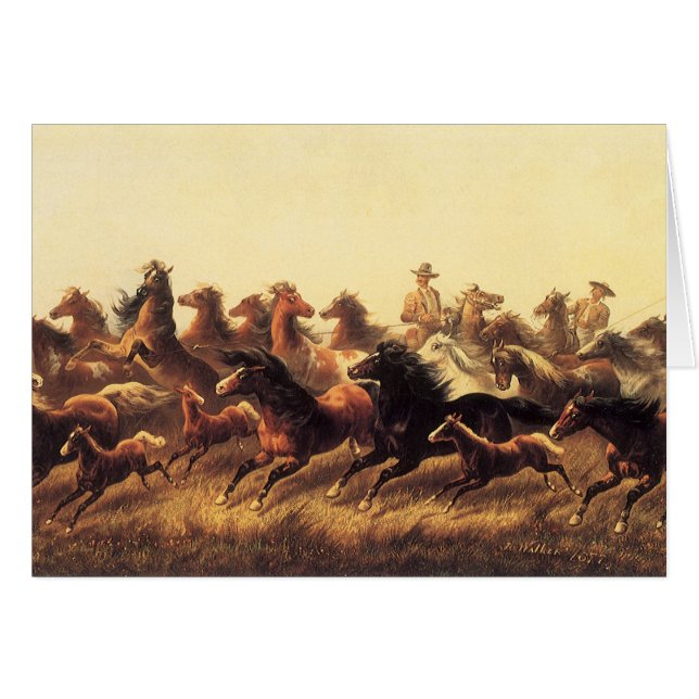 Chevaux sauvages de course par James Walker (Devant horizontal)