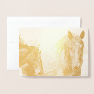 CHEVAUX SAUVAGES DE L'UTAH MARE ET CARTE FOAL Foil