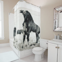 CHEVAUX SAUVAGES DU Rideau DE Douche UTAH